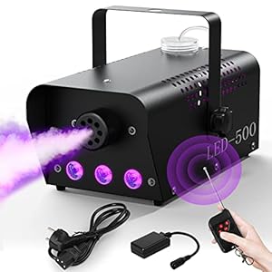 DELIBANG 500W Maquina de Humo,RGB LED Maquina Niebla con Control Remoto,3000 Cufl/min Niebla para Festivales de Cumpleaños Bar DJ Disco Halloween Navidad