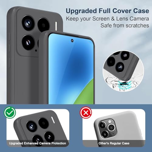 Image of DIZORO Compatible with Mi Xiaomi 15 5G Back Cover case with Upgraded Square Edges for Camera Protection Shockproof Flexible Matte Liquid Silicone Mobile Phone Case - Space Grey