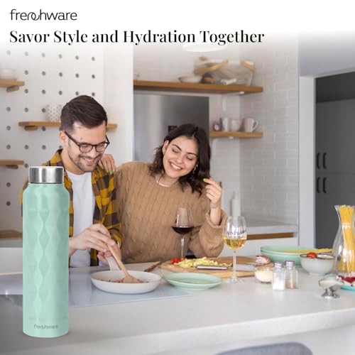 Image of Frenchware Water Bottle (1 Litre, Premium Stainless Steel, Morning Mist) Bottle for Fridge, School, Outdoor, Gym, Home and Office, Scratch-Resistant, Rust Free, Non-Toxic, Easy-to-Clean