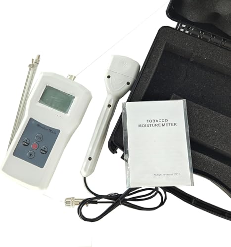 CNYST Tobacco Moisture Tester Tobacco Moisture Content Meter with Resolution 0.1 Accuracy ± 0.5% n Measuring range 8%-40% Auto Power Off After 5 Minutes From Last Operation