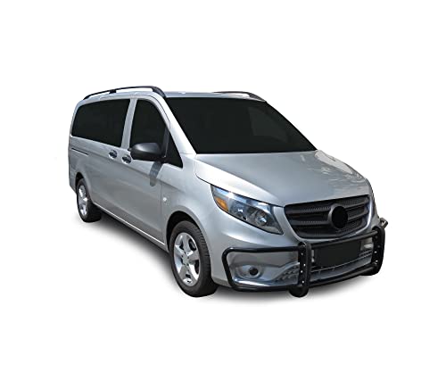 Image of Black Horse SPARTAN Grille brush Bumper Guard Modular Black Compatible with 2016-2023 Mercedes-Benz Metris-17MBMEMA
