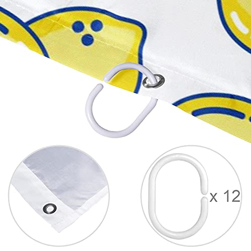 Rideau de douche citrons imperméable fini les éclaboussures en salle de bain