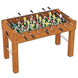 HOMCOM Calcio Balilla Professionale per Adulti e Famiglia, Tavolo Calciobalilla per Adulti, Tavolo da Biliardo Billiardino con 2 Palline, Segnapunti e 22 Giocatori, 122x61x80.7cm