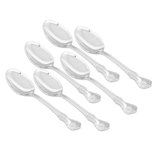 Image of Culinex Stainless Steel Dinner Spoon Set of 6, 7.5 Inch (19cm), 18 /8 (304) Heavy Duty Table Spoons, Rustproof, Dishwasher Safe Cutlery for Home & Kitchen by thinKitchen