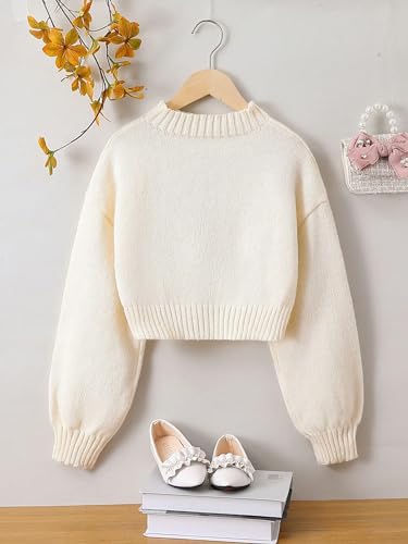 MakeMeChic Girl's Strawberry Crew Neck Sweater Long Sleeve Knit Cute Sweaters Pullover Top2