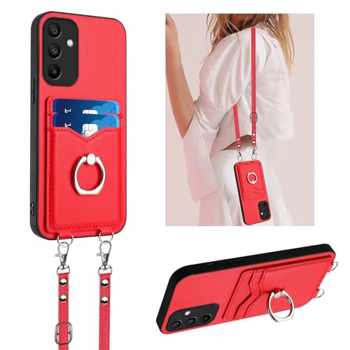 Housse Samsung Galaxy A16 5G avec porte-carte et anneau de support pour supprimer le portefeuille