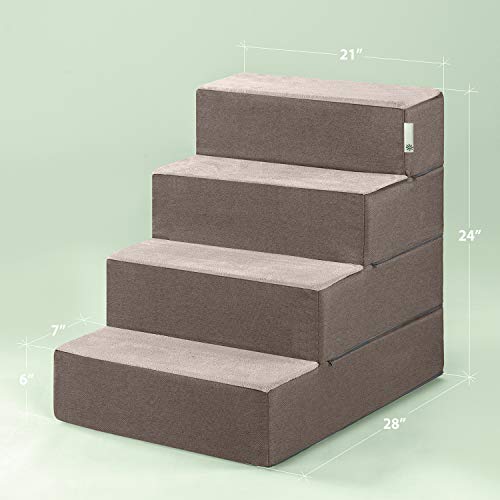 Zinus Easy Pet Stairs / Pet Ramp / Pet Ladder, X-Large, Sand #TOP4