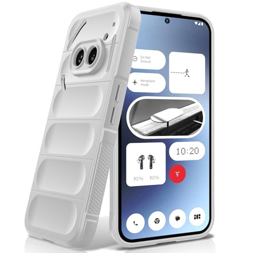 BonYonka Hülle Kompatibel mit Nothing Phone 2a / 2a Plus Stoßfest Wellenmuster Kratzfestes Weiches Mikrofaserfutter Rundumschutz Schutzhülle mit Kameraschutz Weiß
