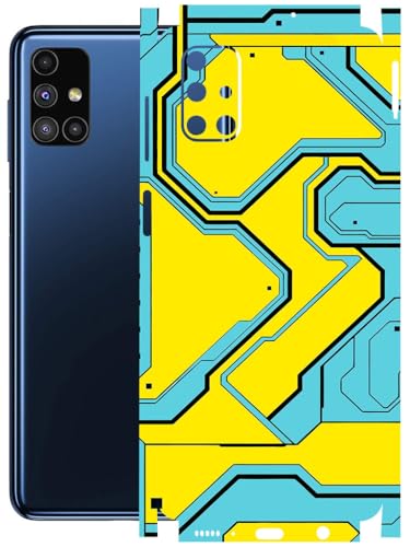 Image of AtOdds - Full Body Back Screen Guard Protector Film - Lamination Wrap Skin Sticker Compatible with Samsung Galaxy M51 | Scratchproof Matte Finish (YellowLane)