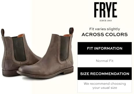 Frye Tyler Chelsea Boots for Men Designed with Flexible Blake Construction and Elasticated Side Panels, Comfort Footbed and Full Leather Lining – 6” Shaft Height, Charcoal - 10M | Image 1