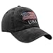 American Flag Hat Distressed Cotton Baseball Cap USA Vintage Trucker Hat Adjustable Dad Cap for Men Women Black
