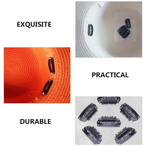 Pinzas para peluca de acero negro Abaodam, 100 clips de extensiones de cabello para coser DIY 3