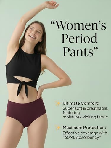 Image of Tedwoods Women's Leakproof Period Panty Pack of 3 | Reusable Menstrual Underwear | High Absorbency Cotton Briefs for Light, Medium & Heavy Flow