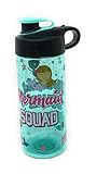 COOL GEAR Mermaid Squad Girl’s Plastic Water Bottle Green 16 oz BPA Free Fun Kids