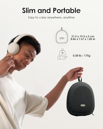 Image of Headphone Case Hard Shell Super-Slim for Sony /JBL /Bose /Soundcore Anker /BERIBES KVIDIO TOZO JLab Over-Ear Headphones Universal Portable Travel Organizer Bag (Black)