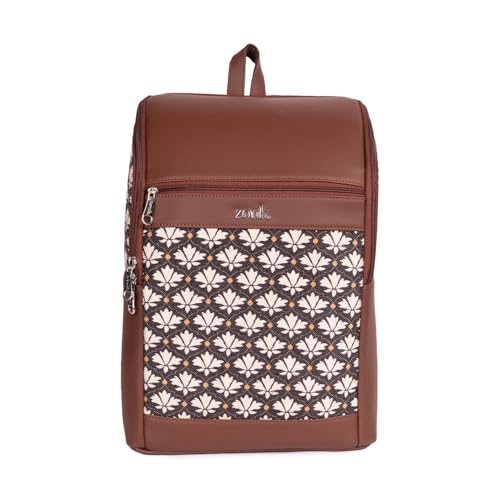Image of ZOUK Amalia Unisex Vegan Leather Laptop Backpack (Large) | Stylish Office & Travel Backpack for Men & Women | Fits 15-inch Laptop |