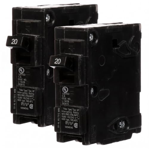 Siemens Q120 20-Amp Single Pole Type QP Circuit Breaker (Pack of 2)