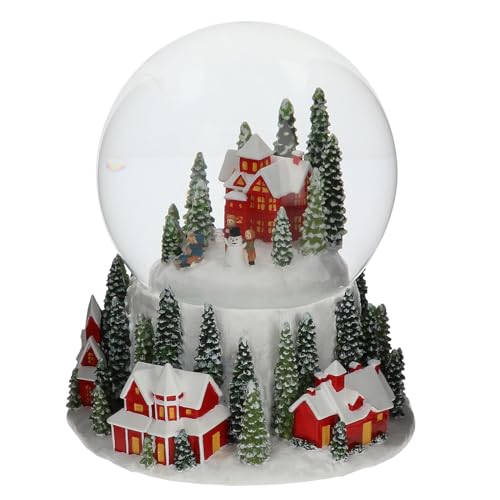 Shudehill Giftware Deluxe Christmas Snowglobe - Xmas Village, Train & Santa Sleigh Themed (Village Traditional)