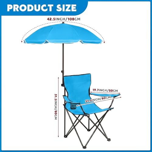 Anglechic 2 Pack Beach Umbrella Chairs with Cup Holder, Light Blue by Anglechic - Used condition - Image 2