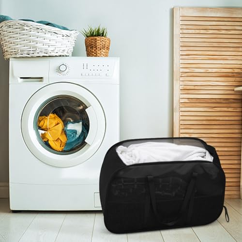 Panier à linge en maille anti-odeur et pliable pour vêtement de buanderie - 3