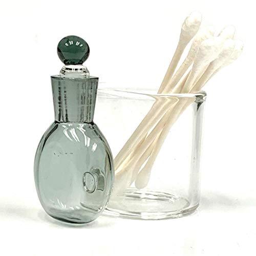 Black Glass Cotton Swab Q-Tip Holder/Alcohol ISO Station 2.5"