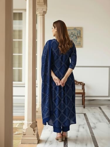 Image of ANNI Designer Women's Rayon Viscose Anarkali Printed Kurta with Pant & Dupatta