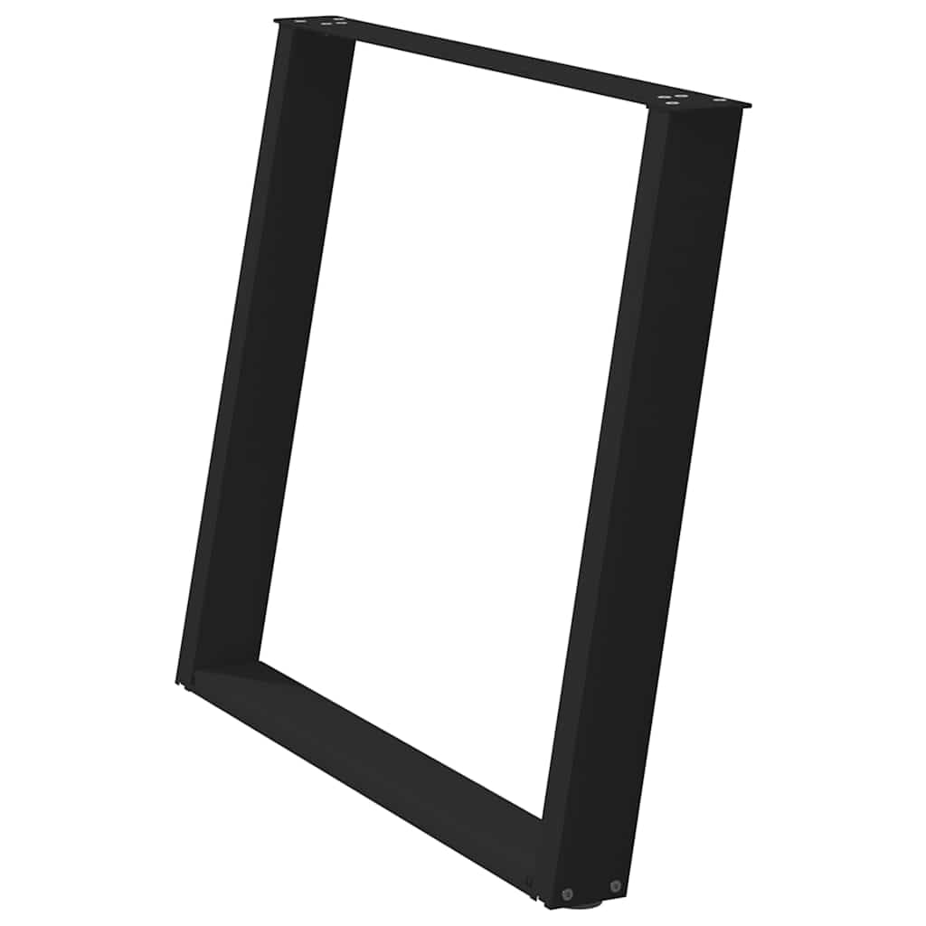 Gambe Tavolo U-Form 2 Pezzi Nero Acciaio 72 cm