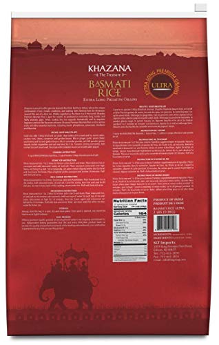 Khazana Authentic Extra Long Basmati Rice - 2Lb Resealable Zipper Bag | Non-Gmo, Gluten-Free, Kosher & Cholesterol-Free | Aromatic & Flavorful Grain From India #TOP1