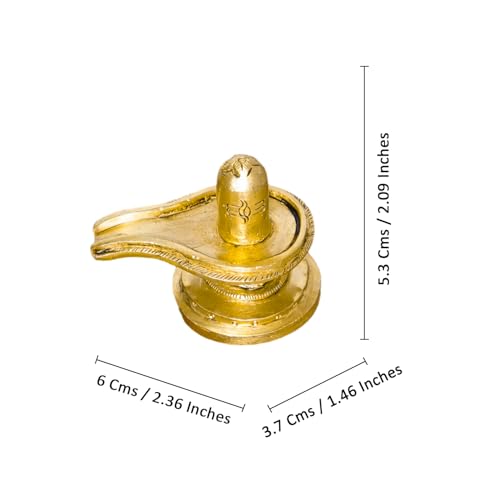Image of SHANTI Brass Shivling for Home Puja, Shiva Lingam for Temple, Office Desk, Gift & Decor (SL3595)