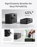 Anker Adaptateur Nano European Travel Plug, 5-Port Adaptateur de voyage Fordable avec 1AC 2USB-A 2USB-C Ports, Contrôle de température, Essentiels pour plus 200 Pays, Idéal pour les voyages (1-Pack) (Noir)