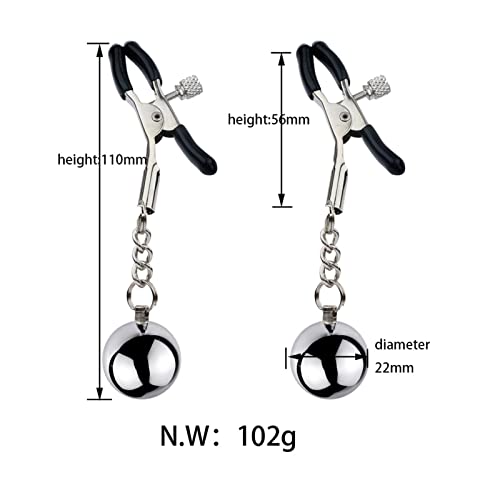 Nipple Clamps, Nipple Clip Clamps With Chain, Adjustable Weight Metal Nipple Clamps For Men Women, Non-Piercing Metal Stimulator Nipple Clips (C) #TOP1