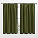 NICETOWN Bedroom Curtains Holiday Christmas Decor - (Olive Green) 52 inches x 63 inches, Double Panels, Thermal Insulated Rod Pocket/Back Tab Blackout Curtains for Window