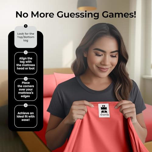 Image of Utopia Bedding King Fitted Sheet - Bottom Sheet - Deep Pocket - Soft Microfiber - Shrinkage and Fade Resistant - Easy Care -1 Fitted Sheet Only (Coral)