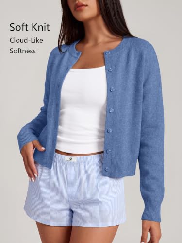 Image of Trendy Queen Cropped Cardigan Sweaters for Women Fall Fashion Clothes 2026 | Lightweight Knit Button-Down, Y2K Open-Front Layering Piece for Fall, Spring & Office Wear