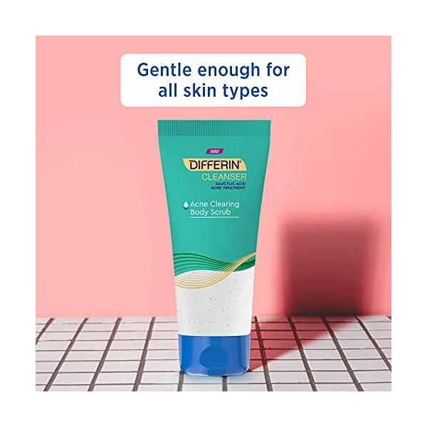 Differin-Body-Scrub-with-Salicylic-Acid-Acne-Clearing-Improves-Tone-and-Texture-Prone-Skin-on-Back-Shoulders-and-Chest-White-8-Oz Differin Body Scrub with Salicylic Acid Acne Clearing Improves Tone and Texture Prone Skin on Back Shoulders and Chest, 8 Oz (Packaging May Vary)