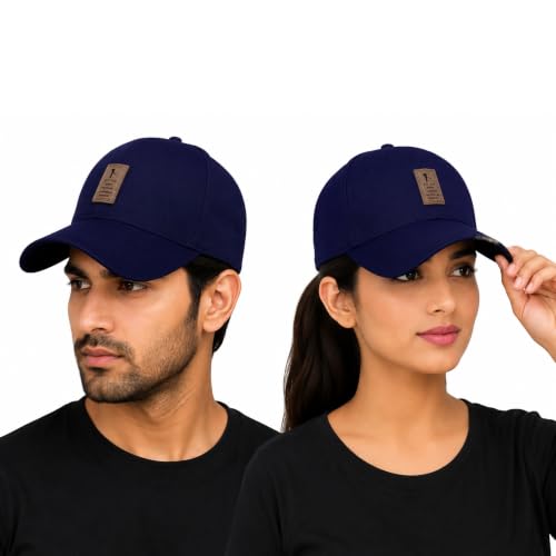 Image of Cap for Men Women Topi Unisex Head Branded Boy's Girl's Caps Adjustable Strap Summer Sports Cricket Gym Dance Cotton Free Size