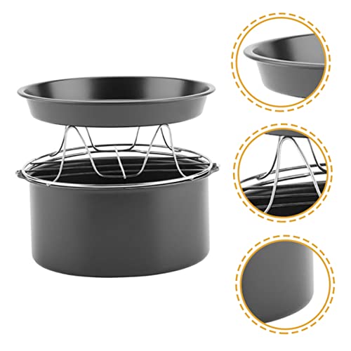 TIDTALEO 1 Conjunto De Acessórios Para Fritadeira De Ar Panela De Pizza De Aço Inoxidável Fritadeira