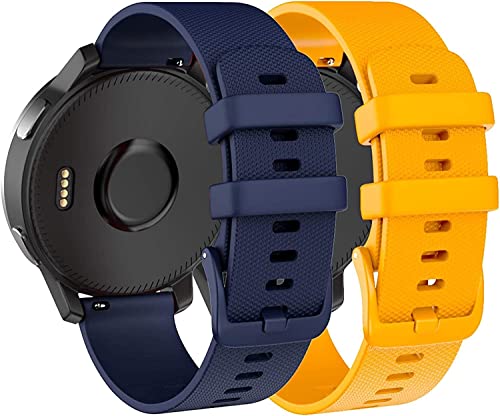 Fleshy Leaf Band for Watch Strap 20mm Quick Release Watch Band Silicone for Garmin Vivoactive 3 /Forerunner 245/Forerunner 645 Music/Vivomove HR/Venu Sq/Galaxy Active 2 /Polar Ignite (Orange/blue)