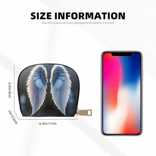 Fluffy Wings Print Credit Card Holder, PU Leather Small Card Bag Wallets with Zipper for Women Men id Business Card3