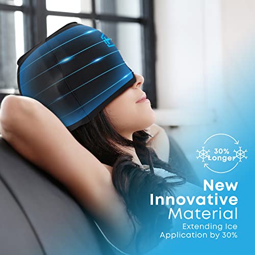 Headache Relief Hat For Migraine Caphealrecux Upgraded Odorless Migraine Ice Head Wrap Cold And Hot Therapycomfortable Migraine Relief Cap For Men/Womenpuffy Eyessinus & Stresstension Relief Black #TOP2