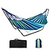 Hamac avec Support, Hamac sur Pied en Métal, Double 2 Personnes Hamac pour Intérieur Extérieur, Jardin, Patio, Camping, Plage (Bleu)
