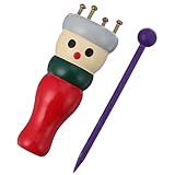 Kit de tricot pour débutants - beau kit de tricot comprenant une poupée à tricoter en bois peinte et une aiguille, facile à utiliser et pratique, accessoires de couture de tricot artisanal DIY