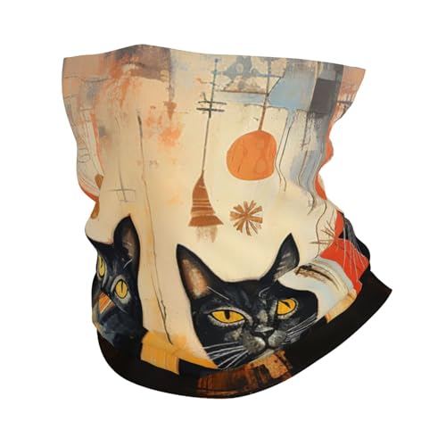 Pañuelo para rostro y cuello con estampado artístico de gatos negros egipcios para motocicleta, ciclismo, esquí y fiestas unisex adulto miniatura 1