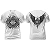 Men's T-Shirt with Medieval Gods Graphic for Leisure Cultural Inspiration, White, S #3