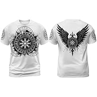 This casual T-shirt features a detailed graphic, ideal for everyday wear, street style Viking culture enthusiasts The slim fit of the round neckline offers a modern, comfortable wearing comfort as a short-sleeved basic The top is decorated with a uni...