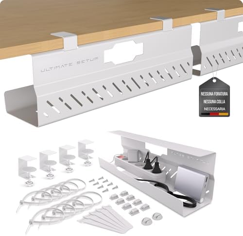 Cable Management Scrivania - Raccogli Cavi Scrivania Sotto - Porta Cavi Scrivania - Nascondi - Foto 4