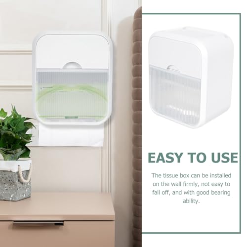 Caja de pañuelos de pared PRETYZOOM impermeable contra salpicaduras 5