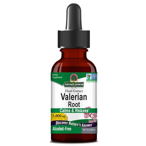 Nature's Answer, Valerian Root Extract (Extrait de Racine de Valériane), 1.000mg, Gouttes Végétaliennes, 30ml, Sans Gluten, Sans Soja, Végétarien, Sans OGM