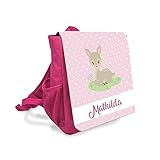 ausmalbilder weihnachten reh  Kinderrucksack in Pink mit Namen und einem Reh, Besondere Geschenkidee für Mädchen zum Geburtstag, Kitabeginn, Weihnachten uvm.