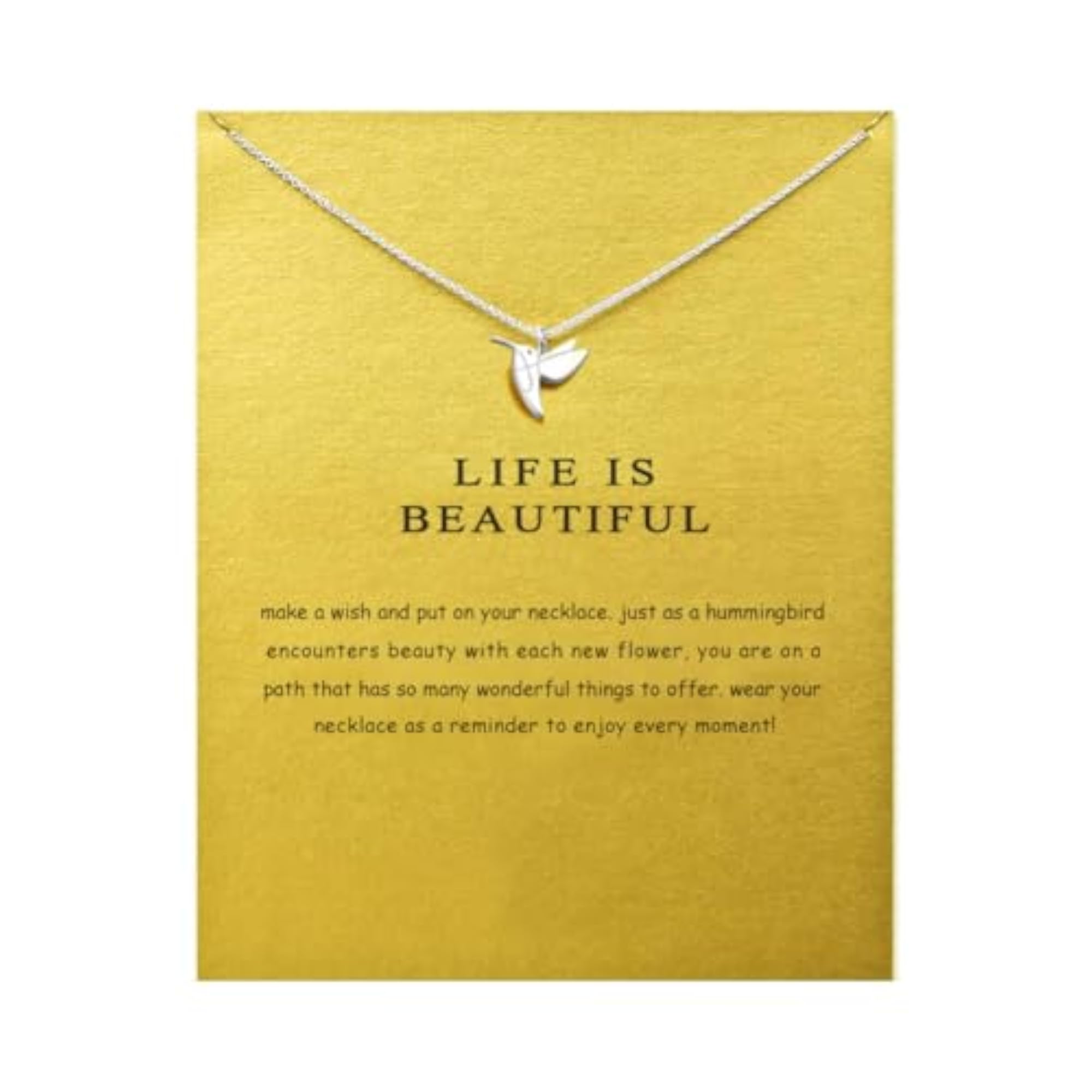 Hummingbird Pendant Necklace with Gift Card